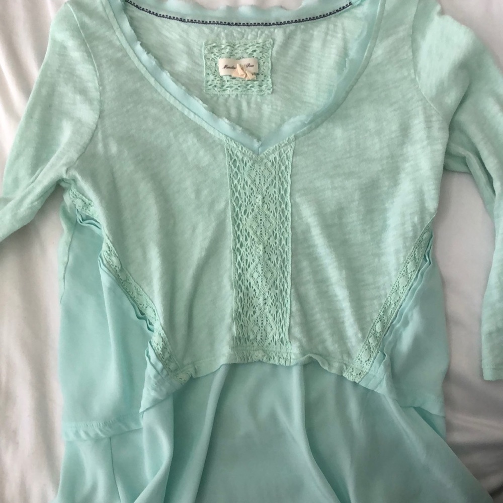 Teal long sleeve top